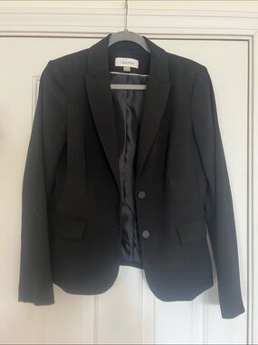 Calvin Klein Black Women's Two-Button Blazer